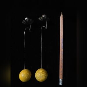 Victorian Counterweight Clay Balls Antique Candle Holders - Original Milk Paint